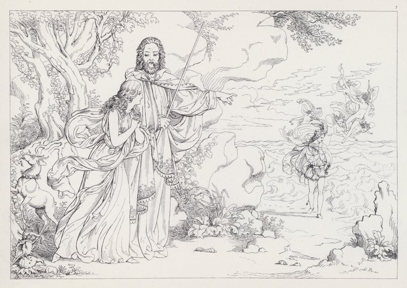 Shakespeares Der Sturm, Akt I, Szene 2 von Joseph Noel after Paton
