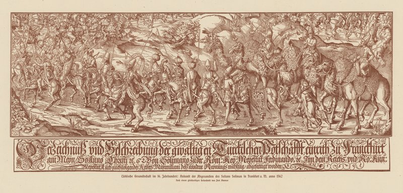Gesandte von Suleiman dem Prächtigen kommen in Frankfurt an von Jost (after) Amman