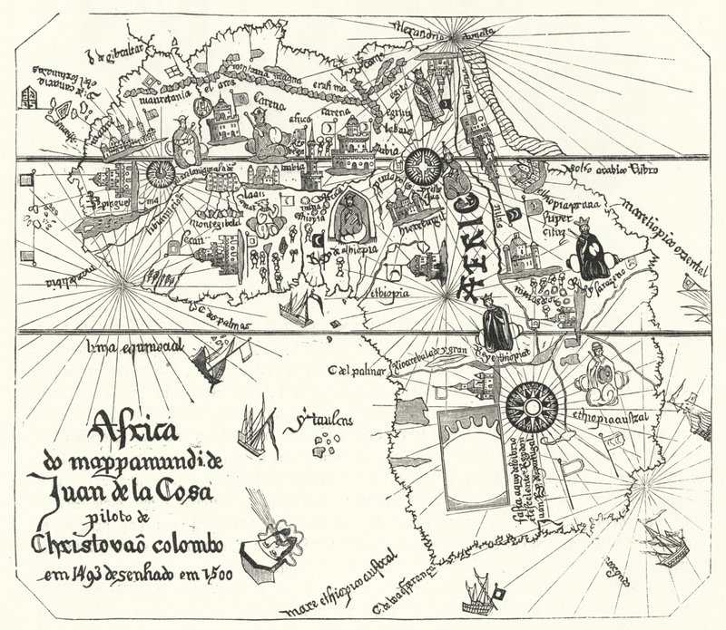 Afrika, aus Juan de la Cosas Weltkarte von 1500 (Stich) von Juan de la (after) Cosa