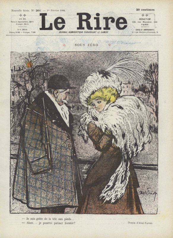 Unter Null. Illustration für Le Rire von Jules Abel Faivre