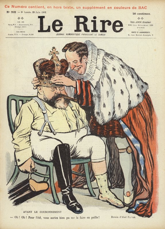 Krönung von König Edward VII., Illustration für Le Rire von Jules Abel Faivre