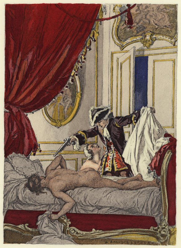 Illustration für die Memoiren von Casanova von Jules Marie Auguste Leroux