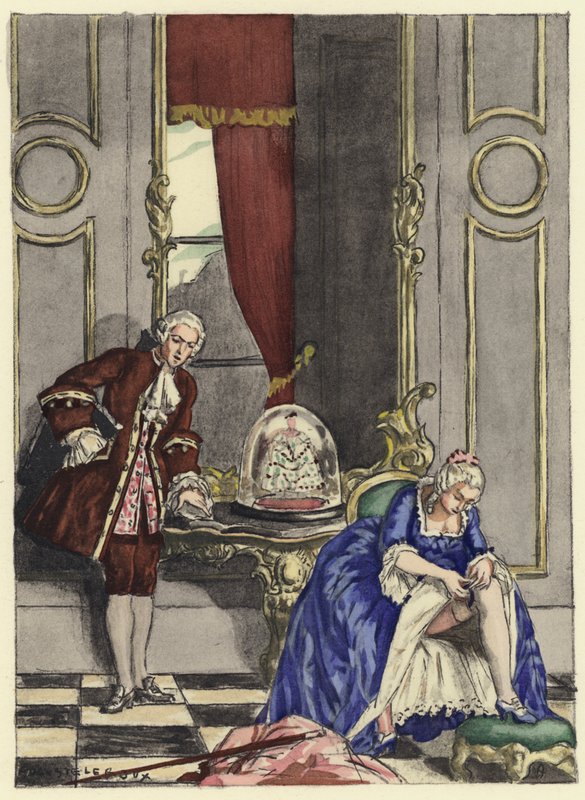 Illustration für die Memoiren von Casanova von Jules Marie Auguste Leroux