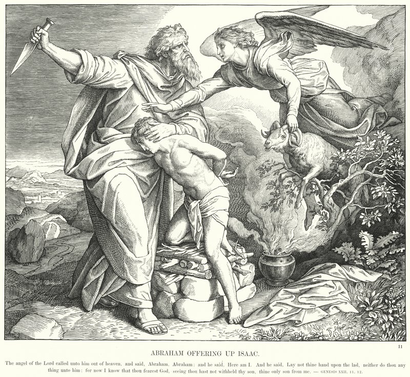Abraham opfert Isaak (Gravur) von Julius (after) Schnorr von Carolsfeld