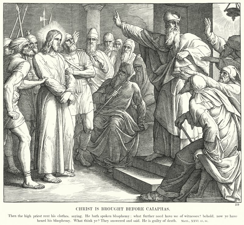 Christus wird vor Kaiphas gebracht (Stich) von Julius (after) Schnorr von Carolsfeld