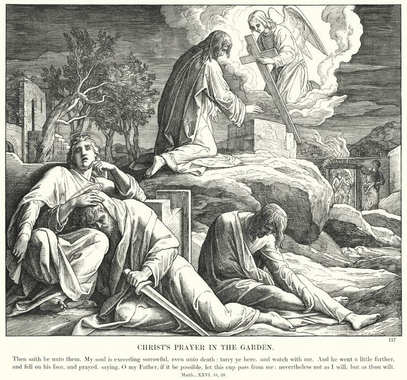 Christi Gebet im Garten (Gravur) von Julius (after) Schnorr von Carolsfeld