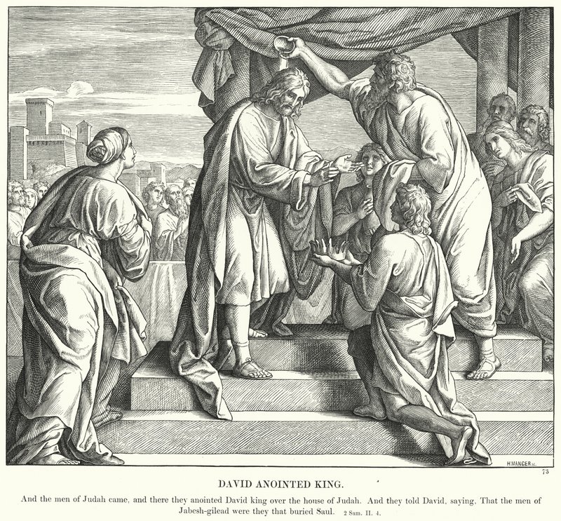 David wird zum König gesalbt (Gravur) von Julius (after) Schnorr von Carolsfeld