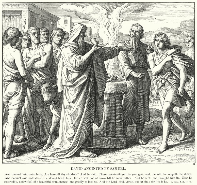 David wird von Samuel gesalbt von Julius (after) Schnorr von Carolsfeld