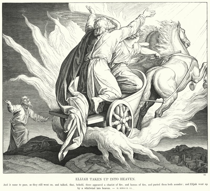 Elia wird in den Himmel aufgenommen (Stich) von Julius (after) Schnorr von Carolsfeld