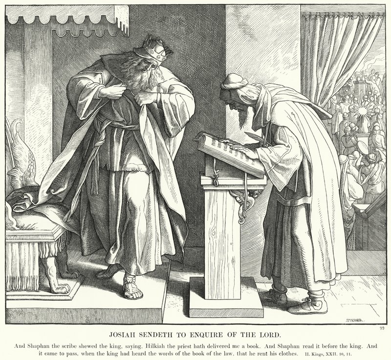 Josia sendet, um den Herrn zu befragen (Gravur) von Julius (after) Schnorr von Carolsfeld
