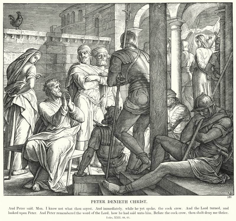Petrus verleugnet Christus (Gravur) von Julius (after) Schnorr von Carolsfeld