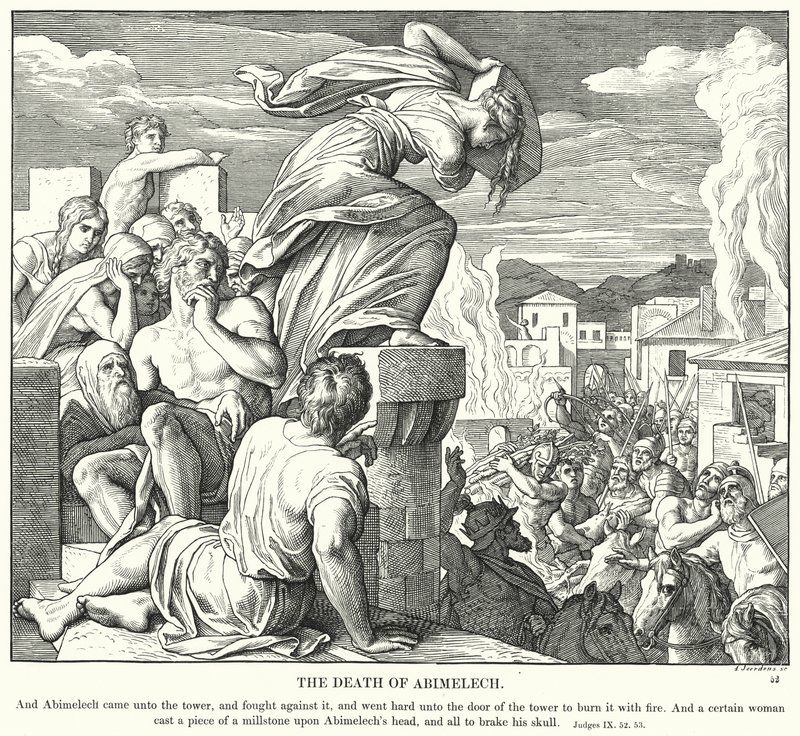 Der Tod von Abimelech von Julius (after) Schnorr von Carolsfeld
