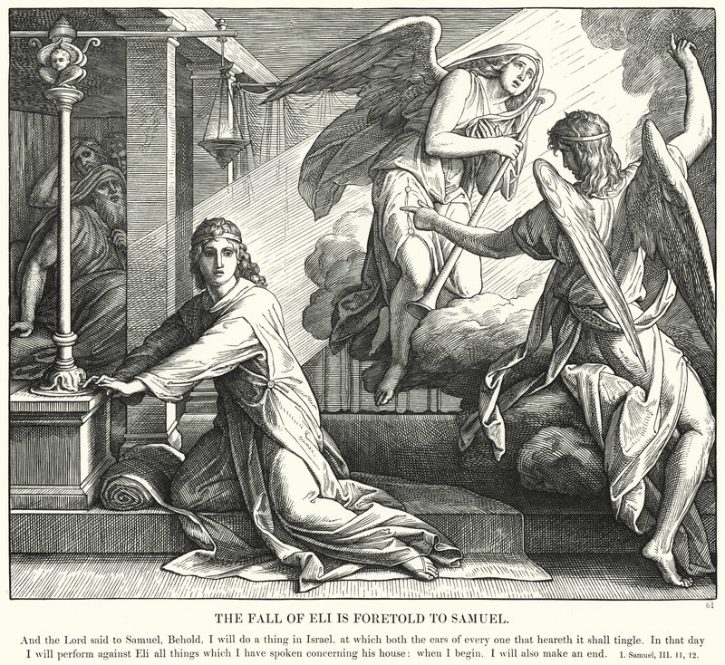 Der Fall von Eli wird Samuel vorhergesagt von Julius (after) Schnorr von Carolsfeld