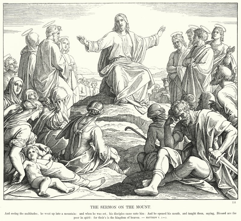 Die Bergpredigt (Gravur) von Julius (after) Schnorr von Carolsfeld