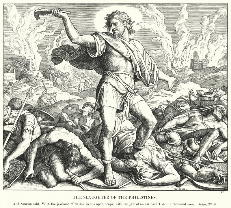 Das Gemetzel der Philister von Julius (after) Schnorr von Carolsfeld