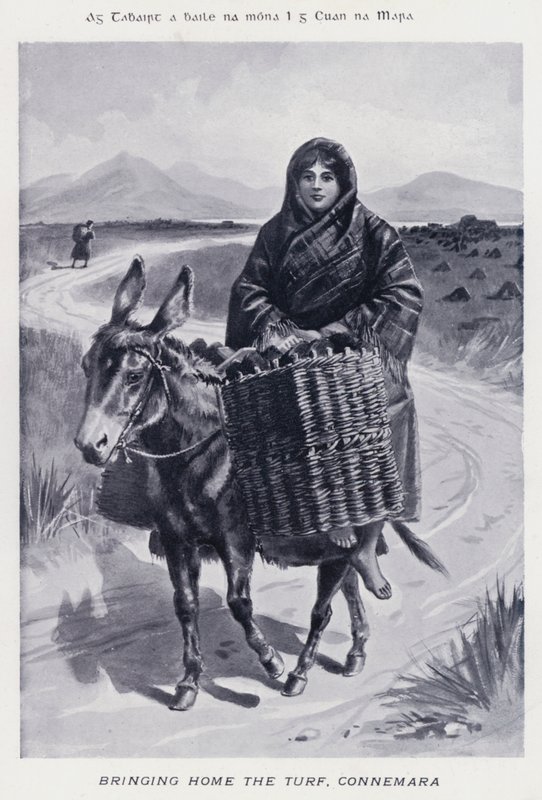 Heimbringen des Torfs, Connemara (s/w Foto) von Karl Karlovich Piratsky