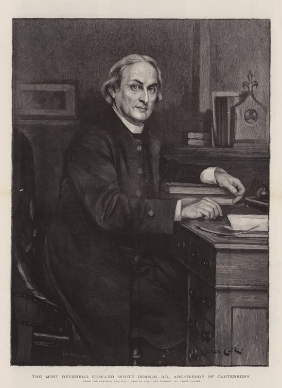 Der Hochwürdigste Edward White Benson, DD, Erzbischof von Canterbury (Gravur) von Lance Calkin
