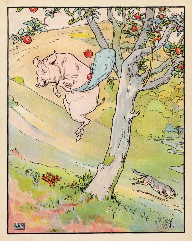 Illustration für Die drei kleinen Schweinchen von Leonard Leslie Brooke