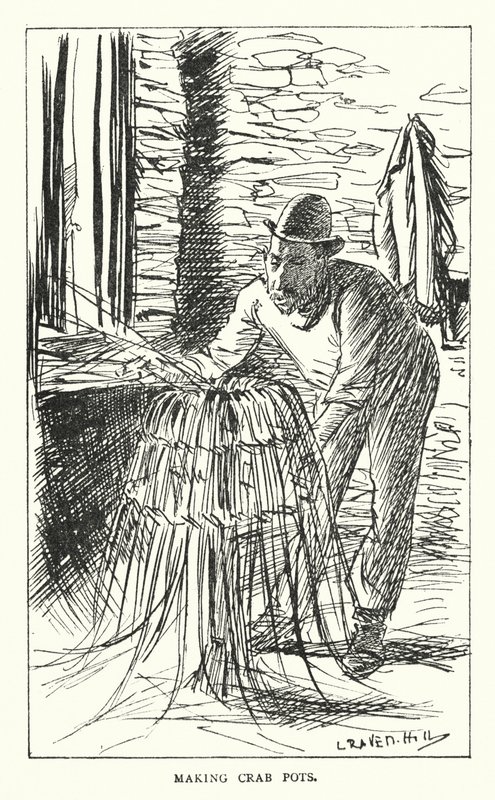 Herstellung von Krabbenkörben von Leonard Raven Hill