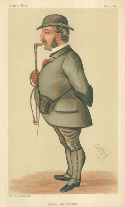 Mr. Leopold de Rothschild, Rennen und Sport, 13. Dezember 1884, Vanity Fair Karikatur von Leslie Matthew Ward