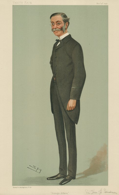 Sir Thomas Henry Sanderson, Außenpolitik, 10. November 1898, Vanity Fair Karikatur von Leslie Matthew Ward