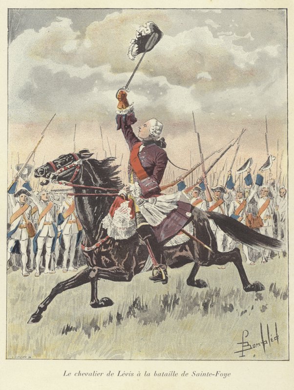 Der Chevalier de Levis in der Schlacht von Sainte-Foy, Quebec, 1760 von Louis Charles Bombled