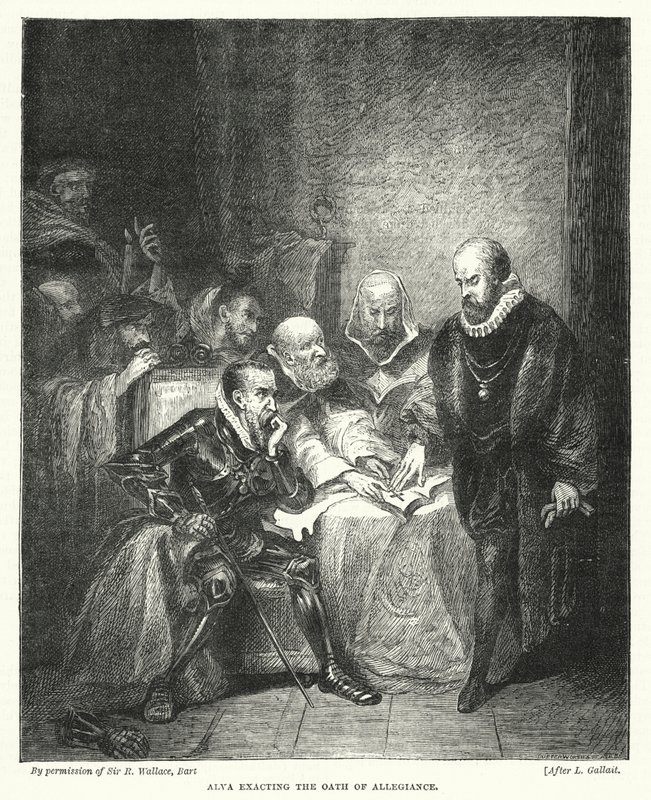 Alva fordert den Treueeid von Louis (after) Gallait