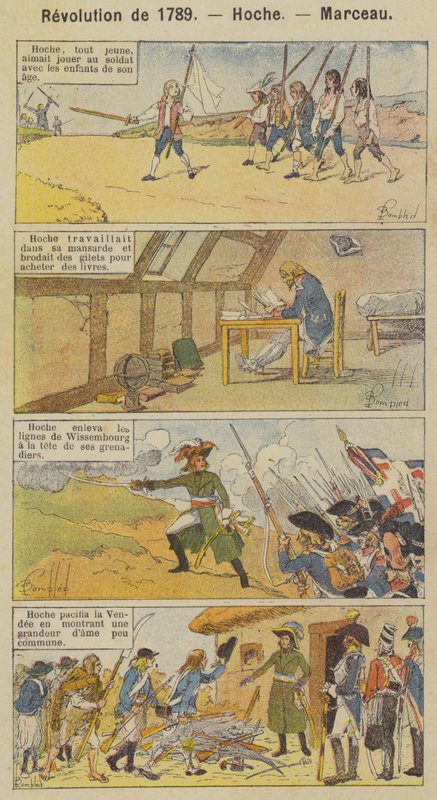 Revolution von 1789, Hoche, Marceau (Farblithografie) von Louis Charles (after) Bombled