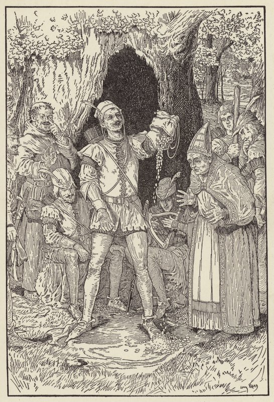 Hier ist genug Geld, Meister, sagte Little John, um die Rechnung zu bezahlen von Louis John Rhead