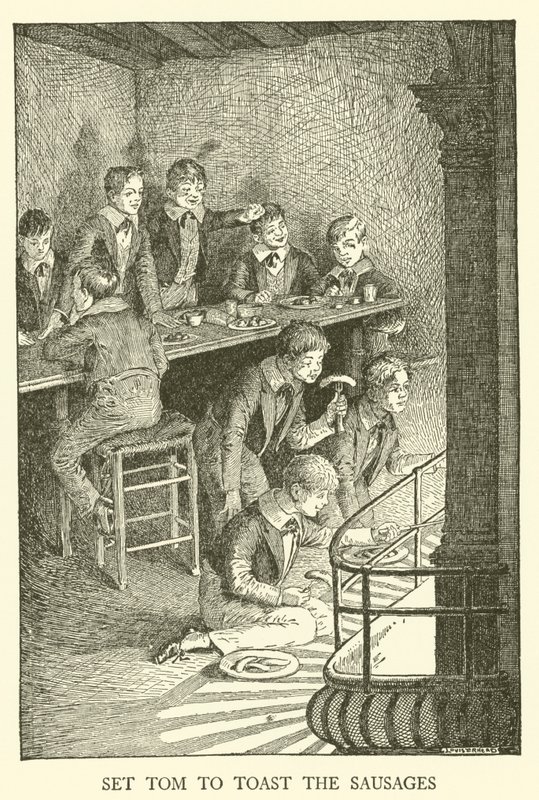 Illustration für Tom Browns Schulzeit von Louis John Rhead
