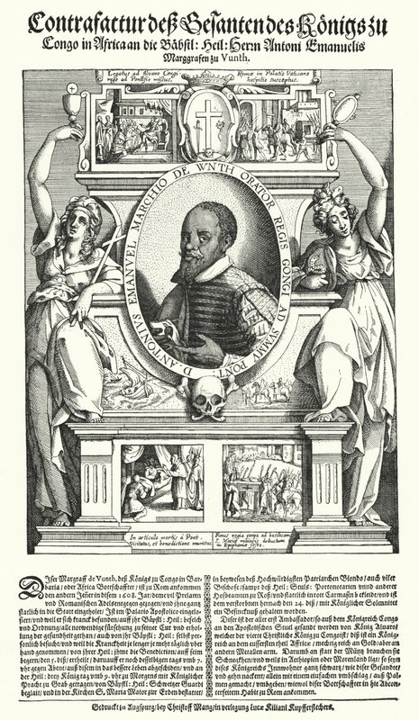 Posthumes Porträt des Botschafters des Königs von Kongo beim Papst (Gravur) von Lucas Kilian
