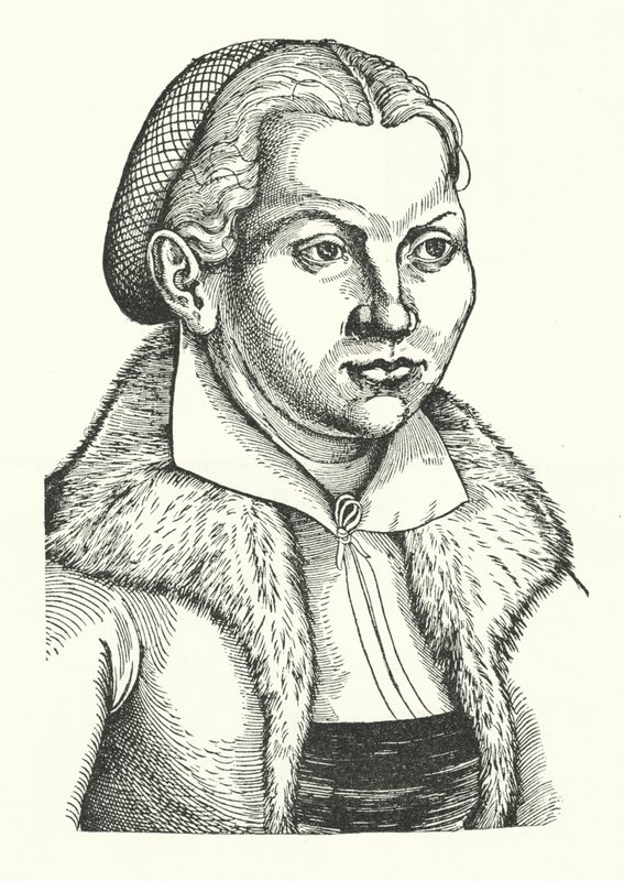 Katharina von Bora, Ehefrau des deutschen protestantischen Reformators Martin Luther von Lucas the Elder (after) Cranach