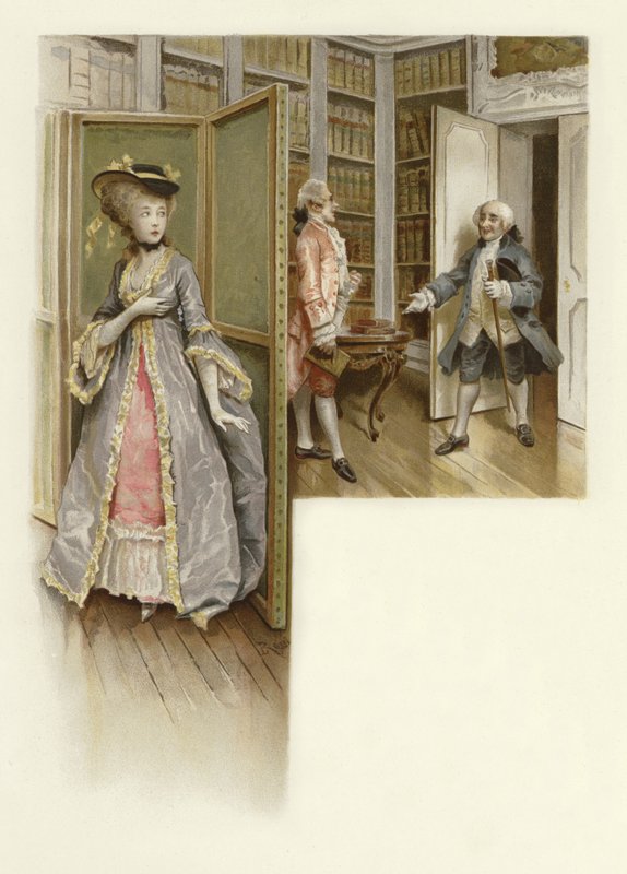 Illustration für Die Schule des Skandals (Chromolitho) von Lucius Rossi