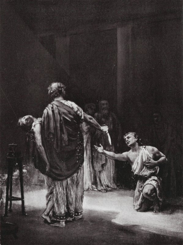 Aristodemus von Messenien opfert seine Tochter von Margaret (after) Dovaston