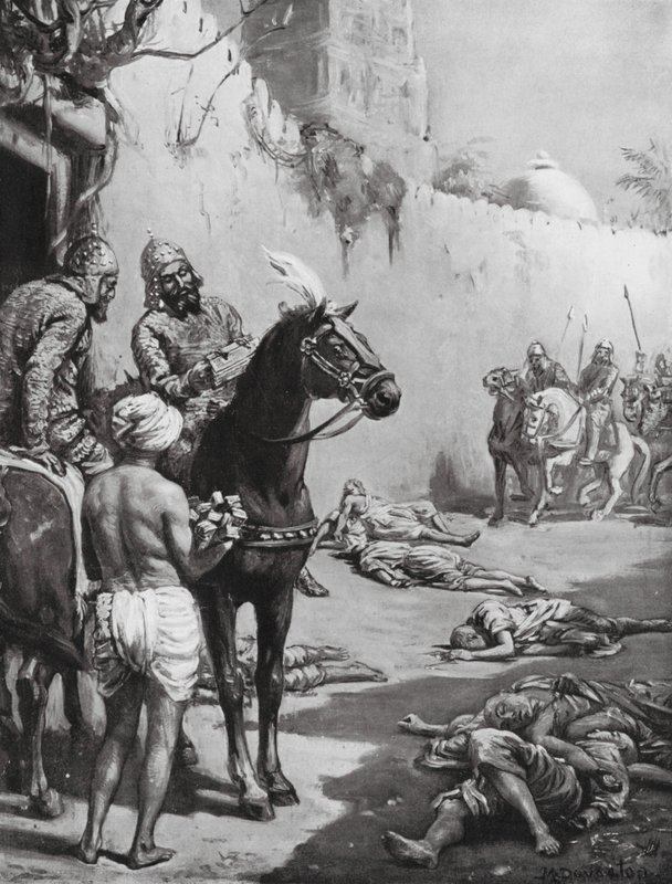 Das Ende der buddhistischen Mönche, 1193 n. Chr. von Margaret (after) Dovaston