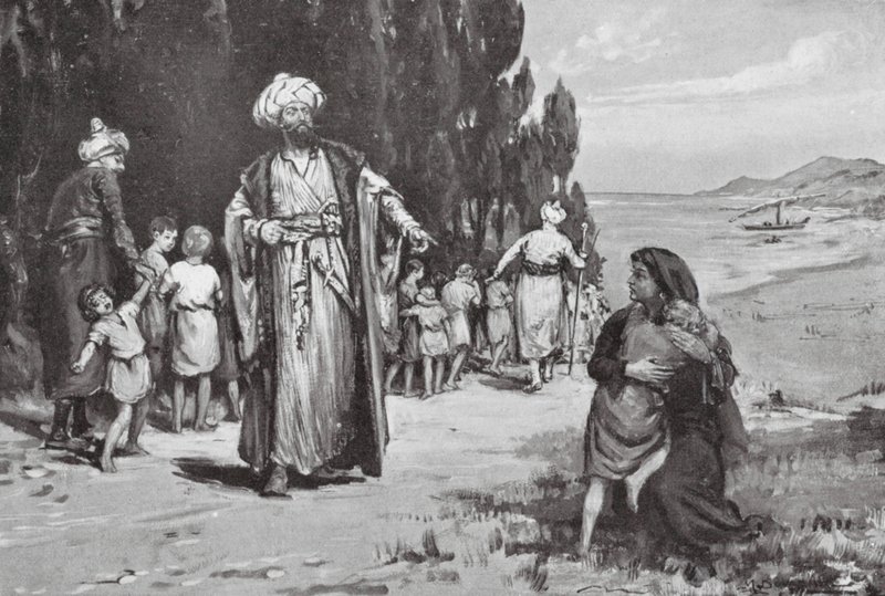 Tribut der Kinder an die Türken von Margaret (after) Dovaston