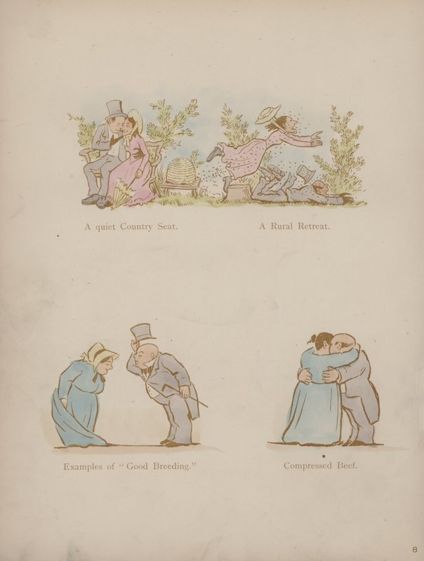 Seite aus den Humours of Cynicus (farbiger Stich) von Martin  Anderson