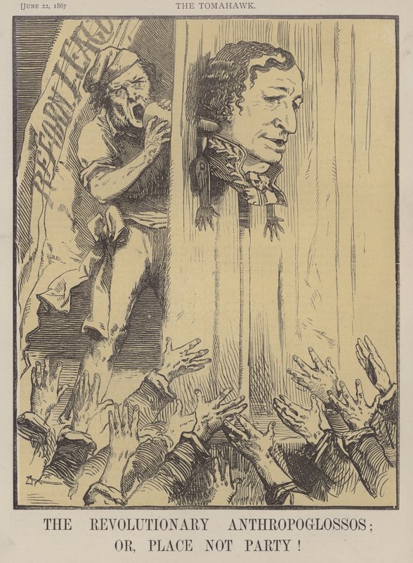 Der revolutionäre Anthropoglossos; oder Platz, nicht Partei! (Farblithografie) von Matthew