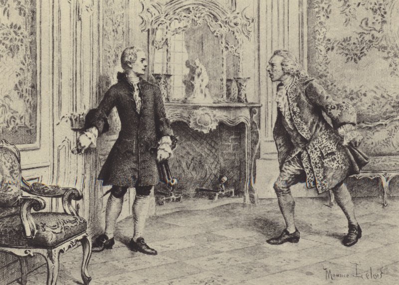 Illustration für Buch VII von Les Confessions de Jean-Jacques Rousseau (Gravur) von Maurice Leloir