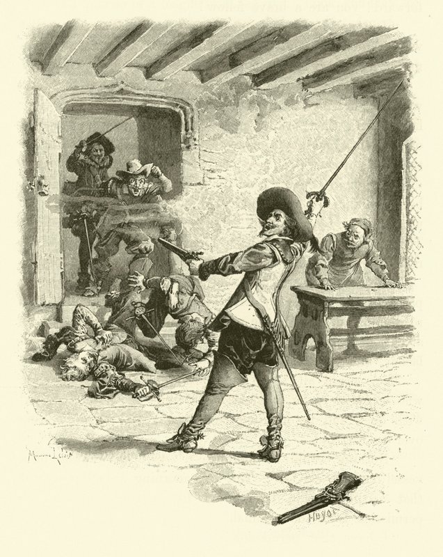 Illustration für Die drei Musketiere von Maurice Leloir