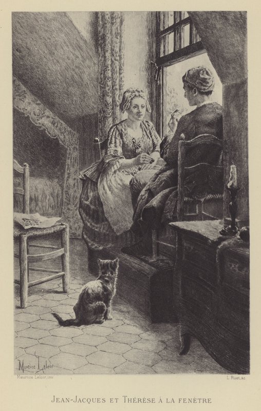 Jean-Jacques und Therese am Fenster von Maurice Leloir