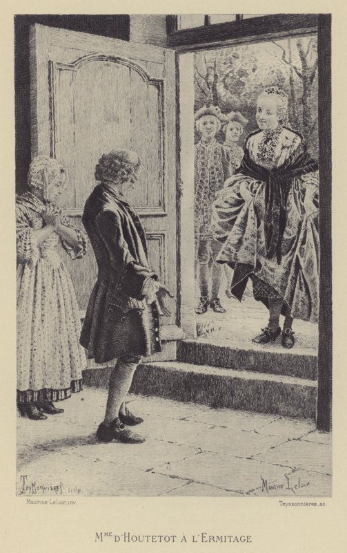 Madame de Houtetout in der Einsiedelei (Gravur) von Maurice Leloir