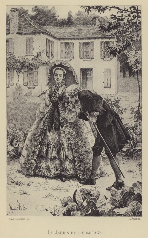 Der Garten der Einsiedelei (Gravur) von Maurice Leloir