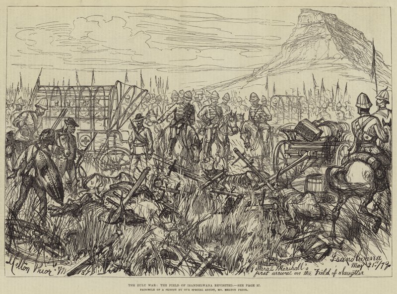 Der Zulukrieg, das Feld von Isandhlwana erneut besucht von Melton Prior