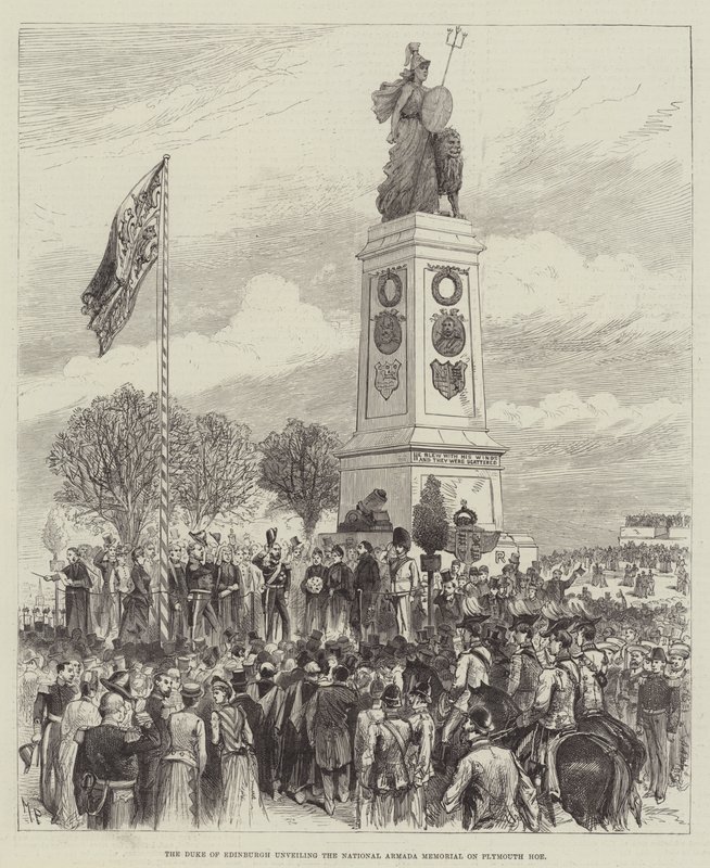 Der Herzog von Edinburgh enthüllt das Nationale Armada-Denkmal auf Plymouth Hoe von Melton Prior