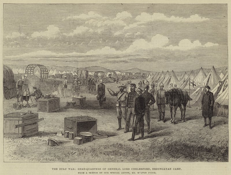 Der Zulukrieg, Hauptquartier von General Lord Chelmsford, Erzungayan Camp von Melton Prior