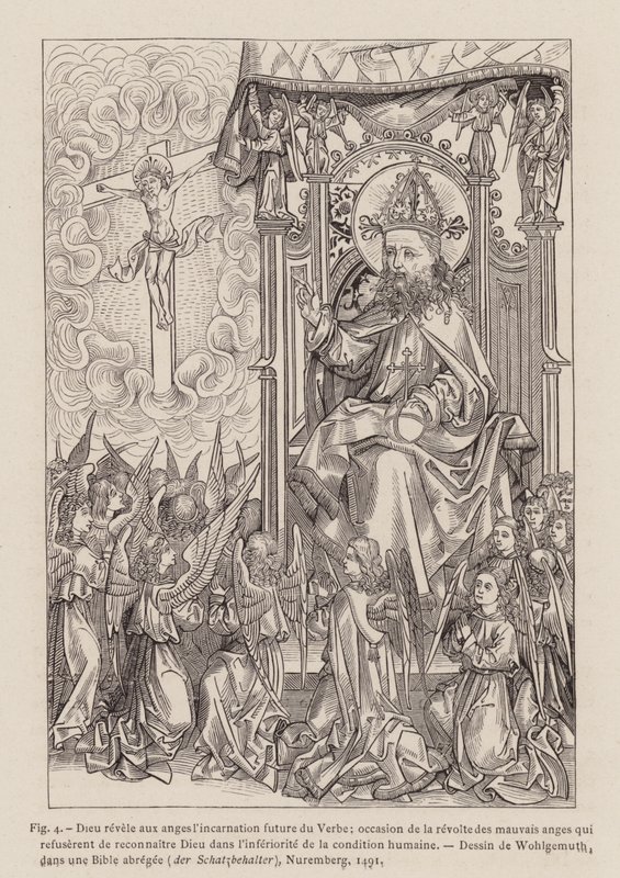Gott offenbart den Engeln die zukünftige Inkarnation des Wortes von Michael (after) Wolgemut or Wolgemuth