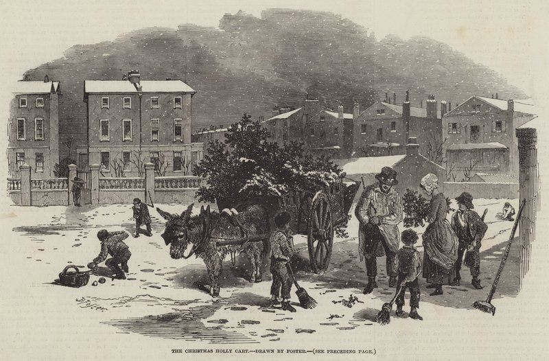 Der Weihnachts-Holly-Wagen von Myles Birket Foster