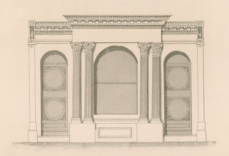 Ladenfront für Mr. Mabers Wein- und Spirituosengeschäft, Tyndale Place, Islington von Nathaniel Whittock