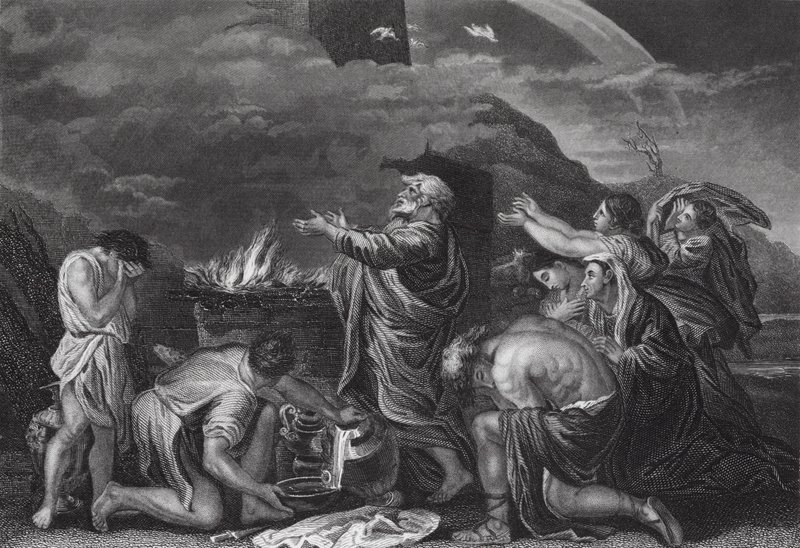 Noahs Opfer, Genesis, Kapitel 8, Vers 20 von Nicolas (after) Poussin